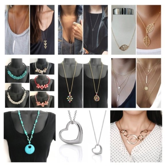 Pendant & Long Chain Gold Necklace - Picture 2 of 3